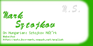 mark sztojkov business card